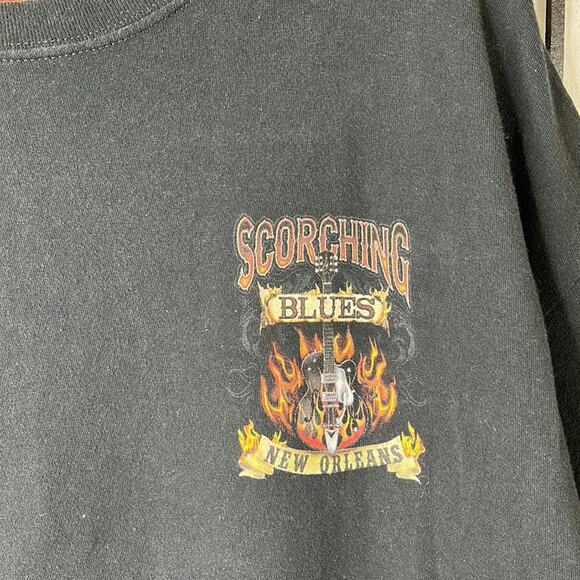 The Duck Co Scorching Blues New Orleans Graphic T-Shirt Black Crewneck XL - Picture 2 of 5